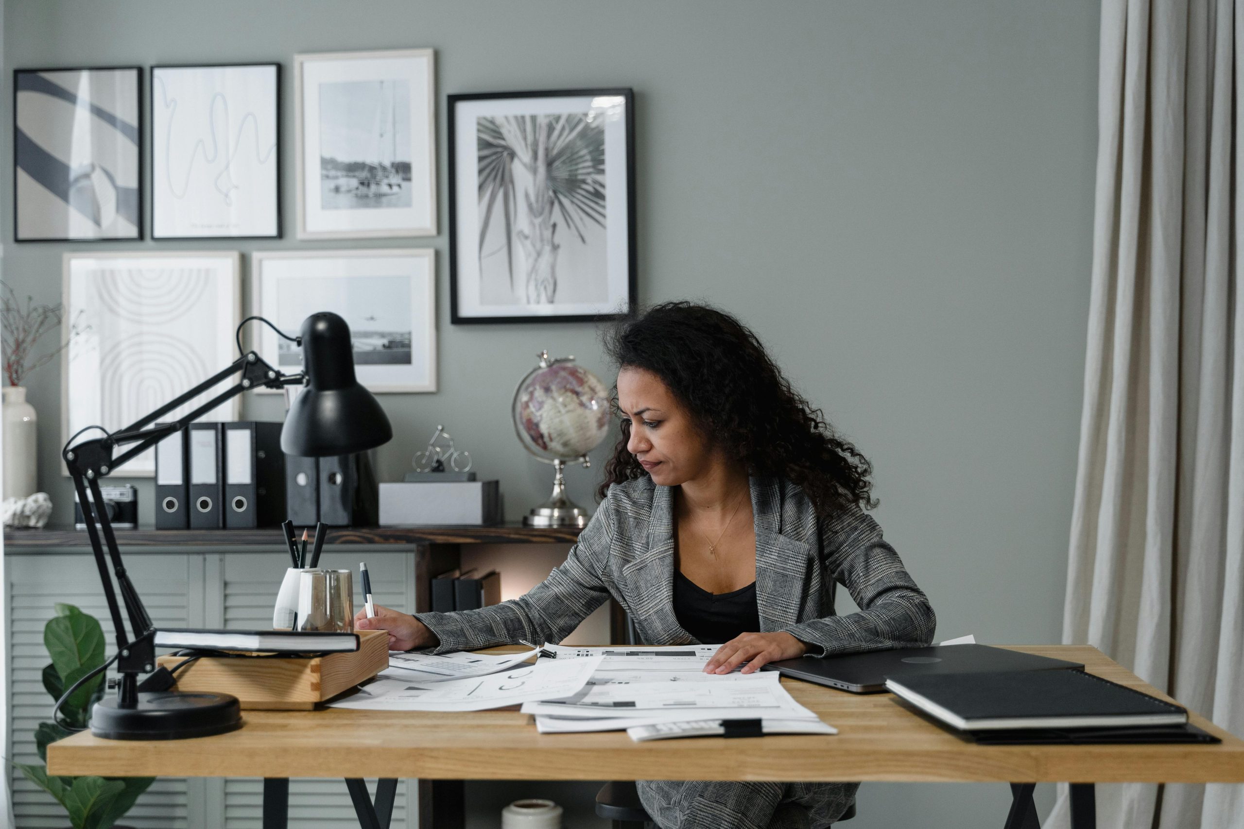 home worker with documents